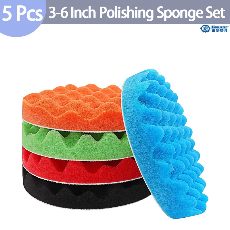 3/4/5/6 นิ้วแผ่นขัดสําหรับสว่าน, Compound Buffing Sponge Pads สําหรับเครื่องขัดรถยนต์อัตโนมัติ,5 ชิ้นสําหรับรถยนต์ขัด, ขัด,แว็กซ์