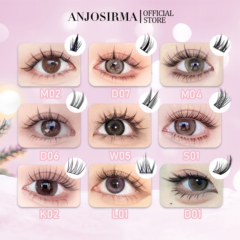 [ฟรี กาวติดขนตา ะแหนบ ] ANJOSIRMA ใหม่ ขนตาปลอม ดูเป็นธรรมชาติ ใช้ซ้ําได้ คุณภาพสูง DIY 10 แถว