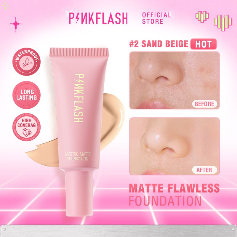 Pinkflash รองพื้น เนื้อแมตต์ บางเบา ติดทนทานตลอดวัน