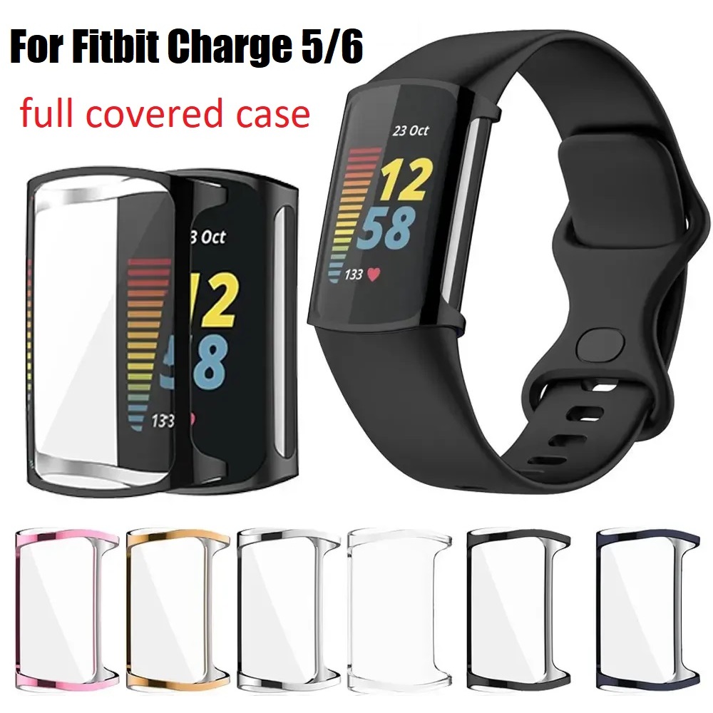 Full Covered เคส Fitbit Charge 6 Case TPU Ultra Slim เคส Fitbit Charge 5 Case Soft Watch Protective 