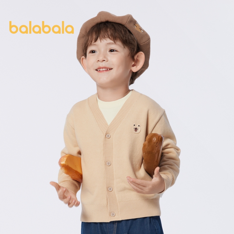 Balabala เสื้อคาร์ดิแกนกันหนาวสำหรับเด็ก ฤดูใบผลิและใบไม้ร่วง