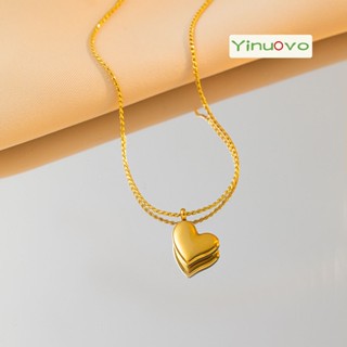 ยี่นูโอโว ไทเทเนียมเหล็ก สร้อยคอแฟชั่นความรักสามมิติสําหรับผ…