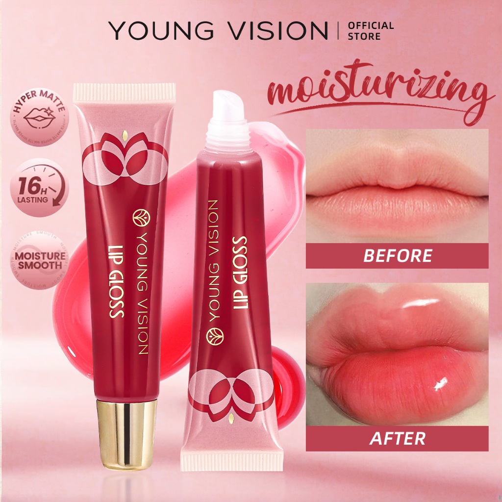 YOUNG VISION น้ำมันบำรุงริมฝีปาก สีโปร่ง บำรุงริมฝีปากและช่วยบำรุงให้บวม ลิปสติกรสผลไม้