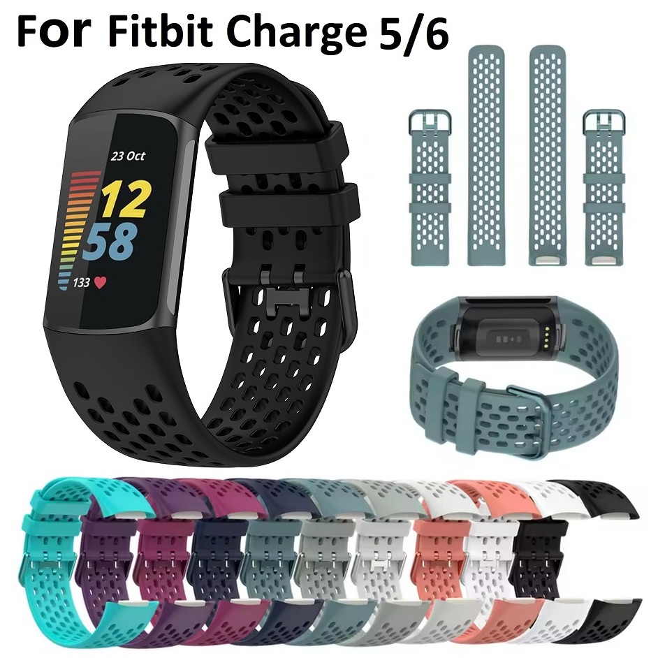 Soft Watch Strap สาย Fitbit Charge 6 Strap Rubber Fitbit Charge 5 Strap Soft Watchband For Fitbit Ch