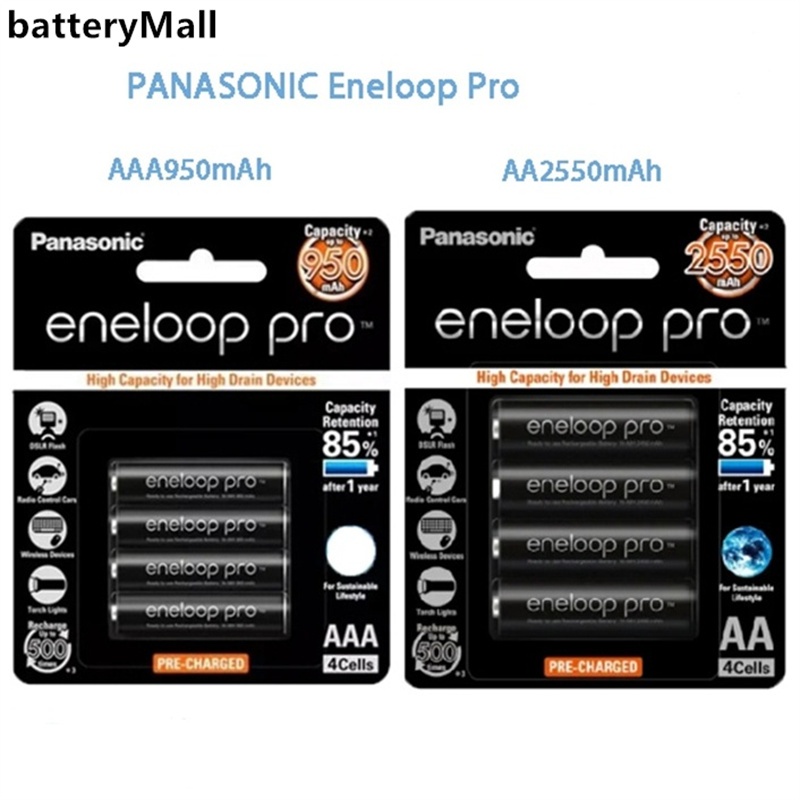 Panasonic Eneloop Pro AAA หรือ AA 1.2V แบตเตอรี ่ นิกเกิลไฮโดรเจน 2550mah 950mah