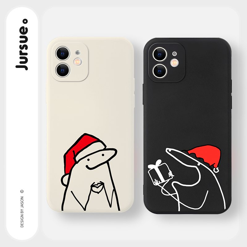 JURSUE คู่น่ารักตลกกันกระแทกกรณีโทรศัพท์อ่อนเข้ากันได้สําหรับiphone 16 15 14 13 12 11 Pro Max SE 202