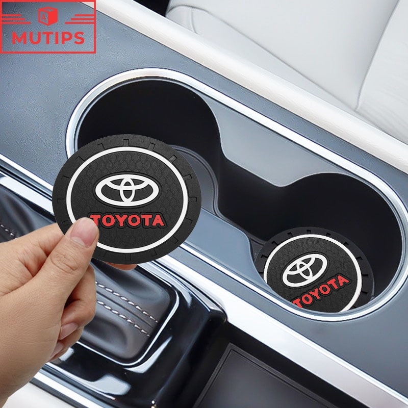 Toyota ที่รองแก้วรถ กันลื่น แผ่น ยาง แบบนิ่ม Prius Fortuner Corolla Cross CHR Camry Wish Vios Veloz Estima Sienta Yaris Ativ Altis Sienta bZ4X Hiace Hilux Revo