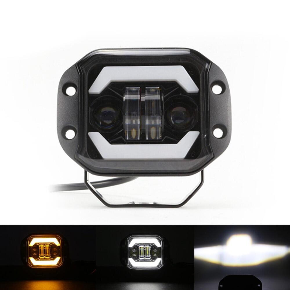 ไฟ LED FOG MOUNT FOG 5 "FLUSH FOL FORD ROAD 4X4 ATV TWIN COLOR สีขาวสปอตไลท์ขับรถหมอก 12V 24V