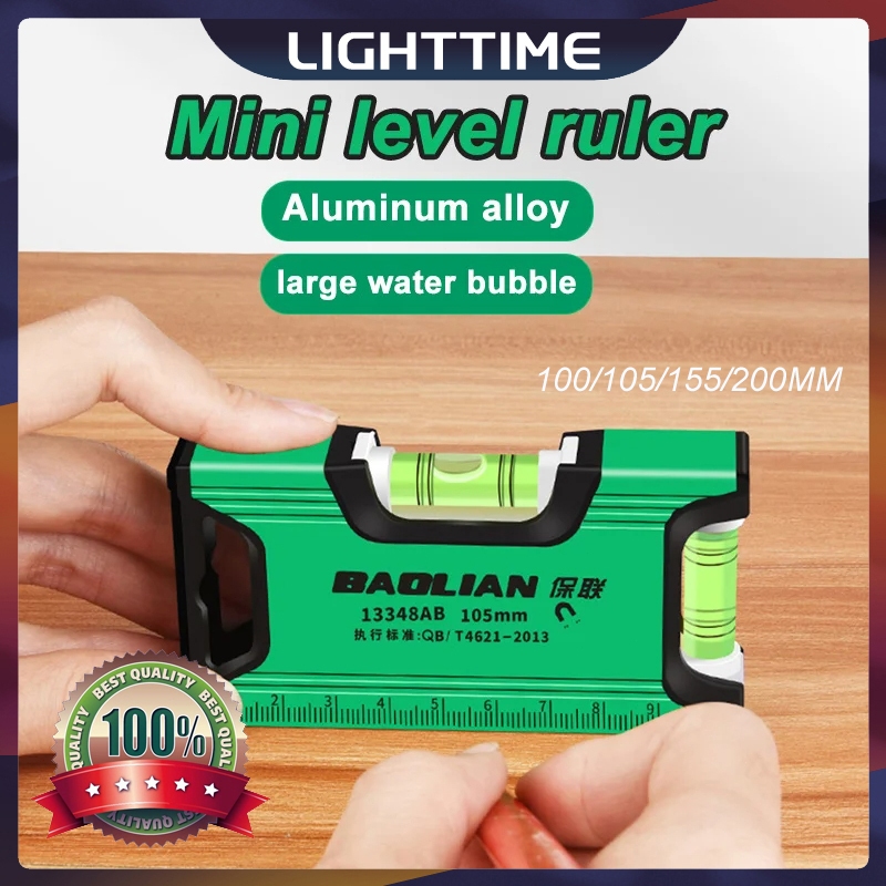 ระดับฟองแบบพกพาความแม่นยําสูงอลูมิเนียมก่อสร้างปรับระดับ 100-200 มม.แม่เหล็ก Spirits Bubble Leveler เครื่องมือวัด