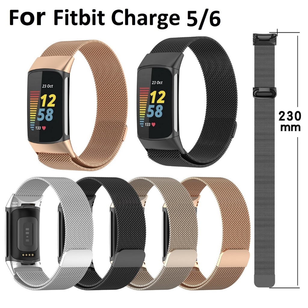 Milanese loop สาย Fitbit Charge 6 Strap Stainless Steel Fitbit Charge 5 Strap Replacement Fitbit Cha