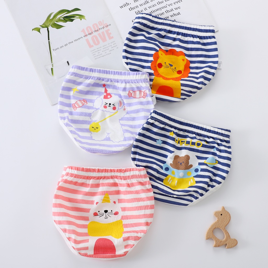 Adabaobao® ᵗʰ『พร้อมส่ง』กางเกงชั้นใน ผ้าฝ้าย ทรงสามเหลี่ยม ลายการ์ตูนน่ารัก สไตล์เกาหลี สําหรับเด็กผู้ชาย และเด็กผู้หญิง