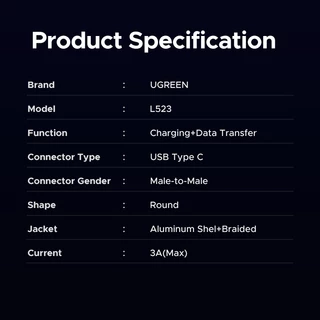 Ugreen USB C ถึง USB Type C สําหรับ Samsung S24 S25 iPhone 17 Pro Max 15 16 Pro Max PD 60W สําหรับ MacBook iPad Pro