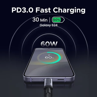 Ugreen USB C ถึง USB Type C สําหรับ Samsung S24 S25 iPhone 17 Pro Max 15 16 Pro Max PD 60W สําหรับ MacBook iPad Pro