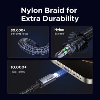 Ugreen USB C ถึง USB Type C สําหรับ Samsung S24 S25 iPhone 17 Pro Max 15 16 Pro Max PD 60W สําหรับ MacBook iPad Pro