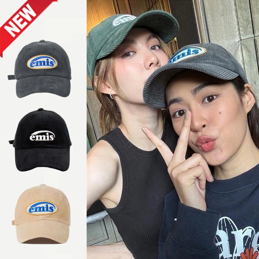 ส่งจากไทย หมวกเบสบอล หมวกกีฬาสี แก๊ป ปักEmisสีซีด cap สไตล์วินเทจใ มีปีก ปรับขนาดได้ มี 7 สี