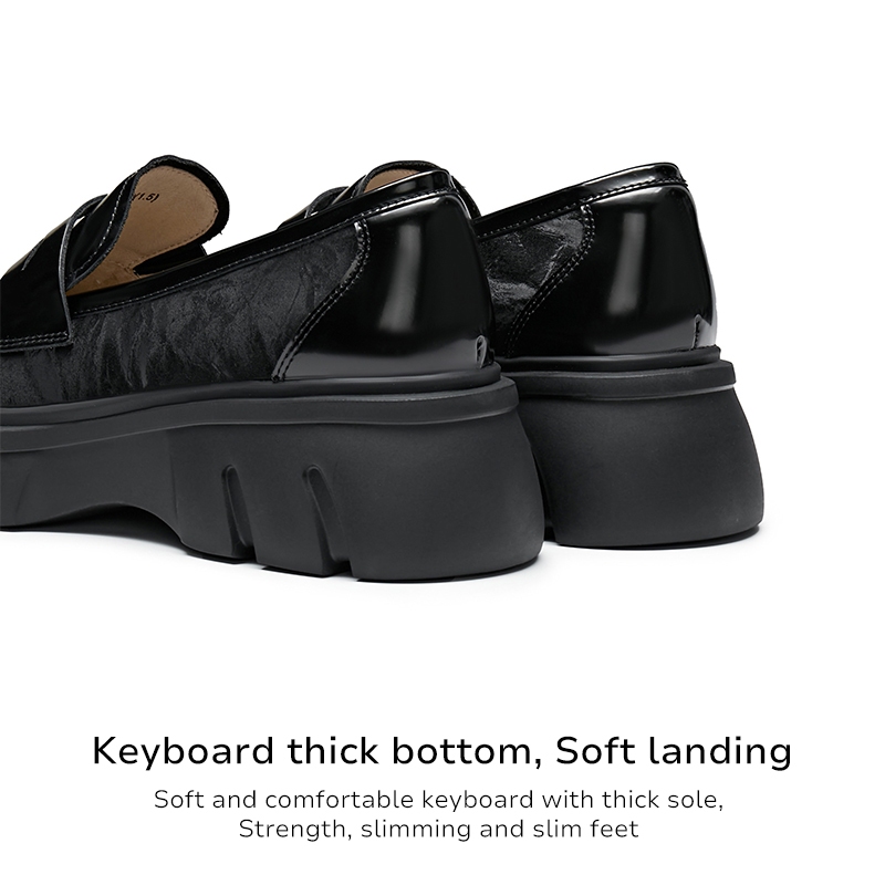 Staccato Womens Penny Platform Loafers รองเท้าคัทชู รองเท้าส้นตึก J4836