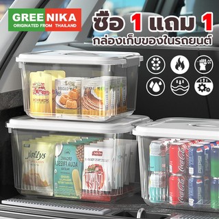 GREENIKA กล่องเก็บของพลาสติกใส มีหูหิ้วมีฝาปิด เอนกประสงค์ กันน้ำและกันฝุ่น