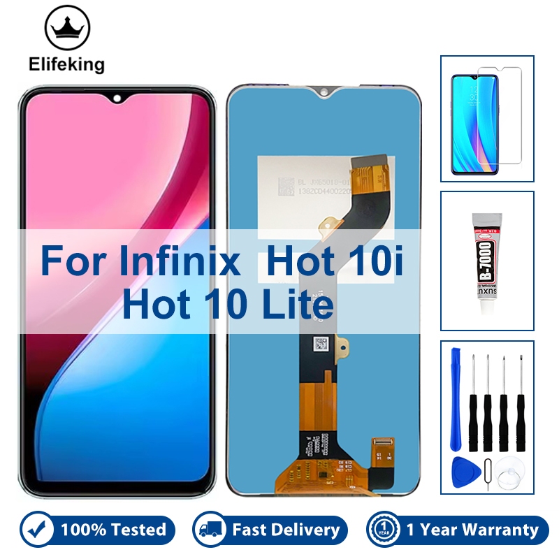 6.52 "X659 LCD สําหรับ Infinix Hot 10i 10 Lite จอแสดงผล Touch Screen Digitizer Assembly PR652B X658E