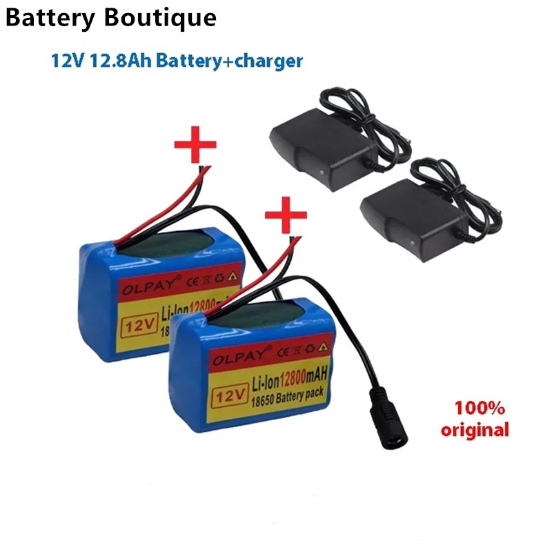 ใหม่แบตเตอรี่เครื่องชาร์จ 12V 12800mAh 18650 แบตเตอรี่ลิเธียม 12.8Ah charger พร้อม BMS แบตเตอรี่ลิเธียม charger