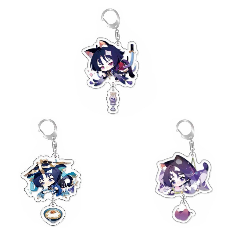 เกม Genshin Impact Wanderer Scaramouche อะคริลิคจี้พวงกุญแจคอลเลกชันคอสเพลย์ของขวัญ