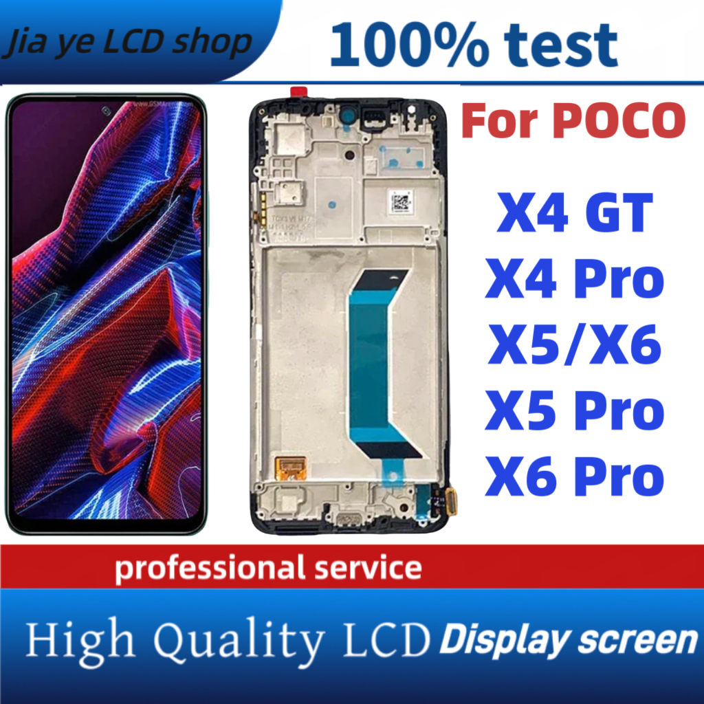 Lcd ต้นฉบับสําหรับ Xiaomi POCO X4 GT X4 Pro X5 X5 Pro X6 X6 Pro จอแสดงผล LCD หน้าจอสัมผัสเปลี่ยน