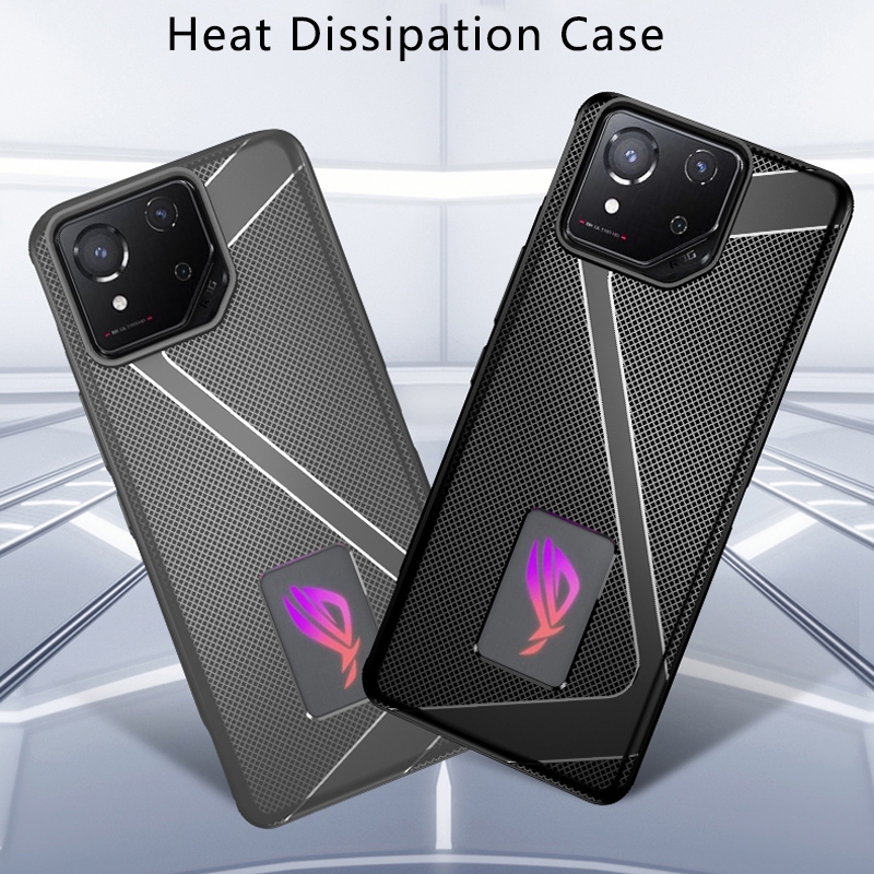 การกระจายความร้อนเคสโทรศัพท์สําหรับ ASUS ROG โทรศัพท์ 9 ROG 8 9 Pro 5G กรณีกันกระแทกป้องกัน TPU Breathable ความร้อนปกอ่อนปลอก