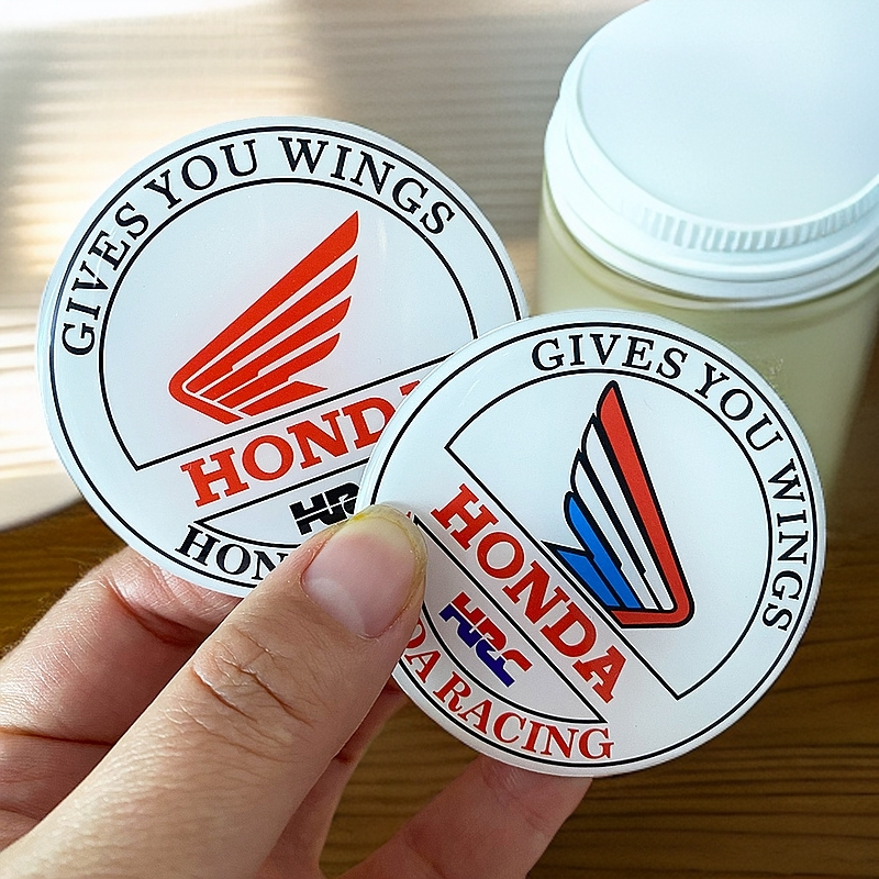 3dเจลโลโก้สติกเกอร์รถจักรยานยนต์สําหรับhondaสติกเกอร์decalsหมวกกันน็อคถังcbr HRC Wingโลโก้สีแดง/สีสั