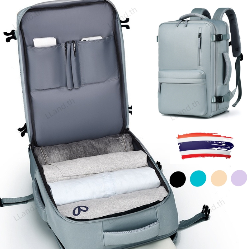 กระเป๋าเป้สะพายหลังเดินทางกันน้ําสําหรับผู้หญิง 35L ช่องใส่รองเท้ากันน้ำ เหมาะสำหรับแล็ปท็อป15.6นิ้ว