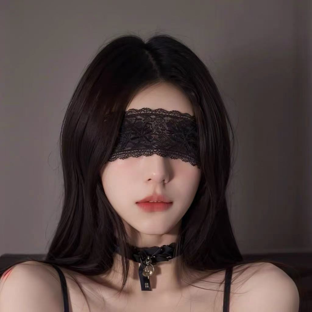 ซ่อนหา!Contrast สีสองด้านสีดํา Red Eye Mask Blindfolded ผ้าซาตินเลียนแบบผ้าไหมแรเงา Sleep ทึบแสง Blindfolded Eye Ribbon ญี่ปุ่น cos Loli สไตล์