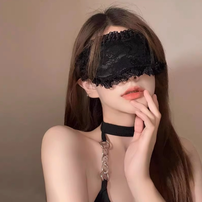 ซ่อนหา!Contrast สีสองด้านสีดํา Red Eye Mask Blindfolded ผ้าซาตินเลียนแบบผ้าไหมแรเงา Sleep ทึบแสง Blindfolded Eye Ribbon ญี่ปุ่น cos Loli สไตล์