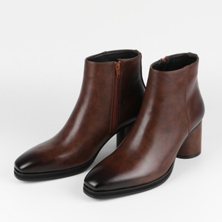 บล็อกส้นผู้ชายซิปรองเท้ารอบนิ้วเท้า