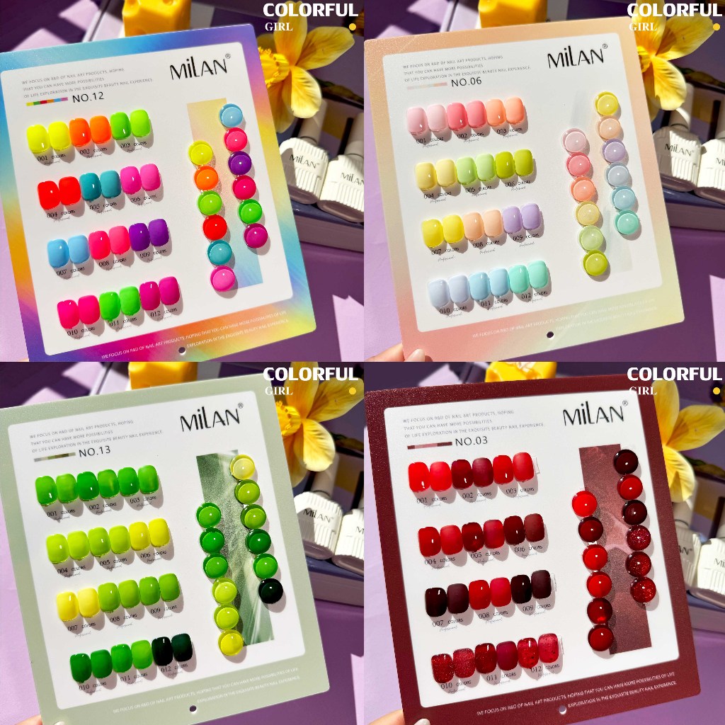 สีเจล Milan New🎉  มาใหม่12สีพาสเทลพร้อมส่งMilan มาใหม่12สีพาสเทลพร้อมส่งMilan มาใหม่12สี แถมชาร์ทสี น่ารัก
