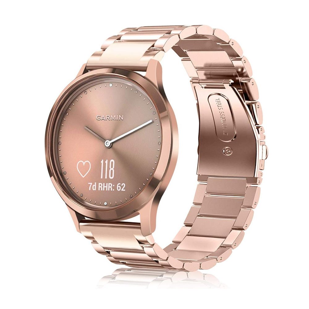 สายโลหะ 20 มม. เข้ากันได้กับ Garmin Vivoactive 5/Vivoactive 3/3 Music/Venu Sq/Venu 2 Plus/Forerunner 245/645, Samsung Galaxy Watch 42 มม./นาฬิกา 3 41 มม./Active 2 1