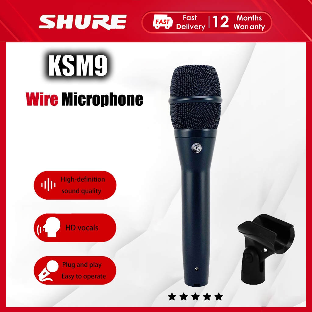 Shure KSM9 ไมโครโฟนแบบไดนามิกเวทีการแสดงสดอุปกรณ์สตูดิโอเพลง KSM9HS ไมโครโฟนคาราโอเกะมืออาชีพ