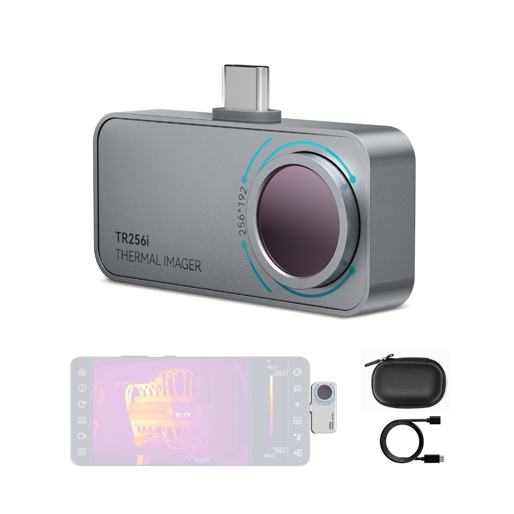 กล้องความร้อน Mileseey TR256i สําหรับสมาร์ทโฟน Android (USB-C), 256x192 IR ความละเอียดกล้องถ่ายภาพคว