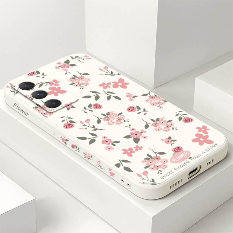 SAMSUNG กลิ่นดอกไม้เคสโทรศัพท์สําหรับsamsung Galaxy A54 A34 A24 A14 A04 A04S A04E A73 A53 A33 A23 A13 A03S A03 Core 4G 5Gซิลิโคนเหลวด้านข้างรูปแบบฝาครอบ