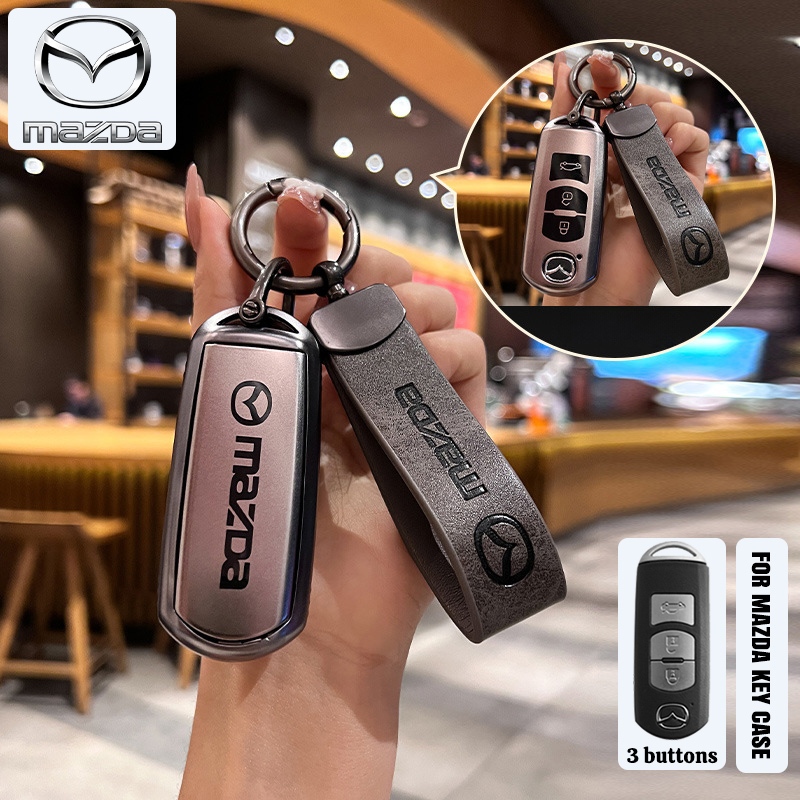 Mazda 2/3 ปุ่มฝาครอบกุญแจรถเหมาะสําหรับ Mazda 2/3/Cx-3/Cx-5/Skyactiv TPU พวงกุญแจรถ - รูปที่ 3