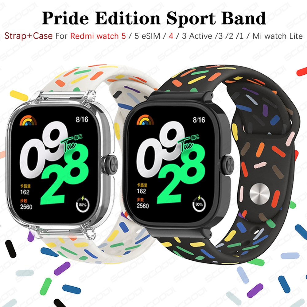 สาย 2in1 พร้อมเคสป้องกันสําหรับ Redmi Watch 5 / 5 eSIM / 4 / 3 Active / 3 / 2 / 1 / Mi Watch Lite สายนาฬิกาอัจฉริยะ + ฝาครอบ
