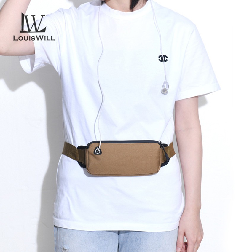 Louiswill แฟชั่นผู้ชายเอวกระเป๋า Unisex กันน้ํา Oxford Running Bum กระเป๋าแบบพกพากระเป๋า Causal Cross-body กระเป๋าสําหรับวิ่งขี่จักรยานเดินป่าเดิน