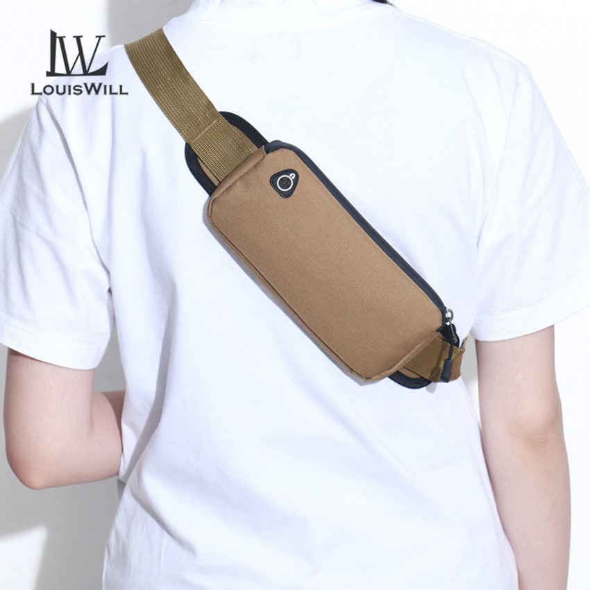 Louiswill แฟชั่นผู้ชายเอวกระเป๋า Unisex กันน้ํา Oxford Running Bum กระเป๋าแบบพกพากระเป๋า Causal Cross-body กระเป๋าสําหรับวิ่งขี่จักรยานเดินป่าเดิน