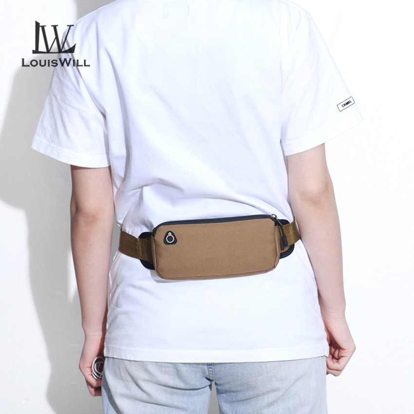 Louiswill แฟชั่นผู้ชายเอวกระเป๋า Unisex กันน้ํา Oxford Running Bum กระเป๋าแบบพกพากระเป๋า Causal Cross-body กระเป๋าสําหรับวิ่งขี่จักรยานเดินป่าเดิน