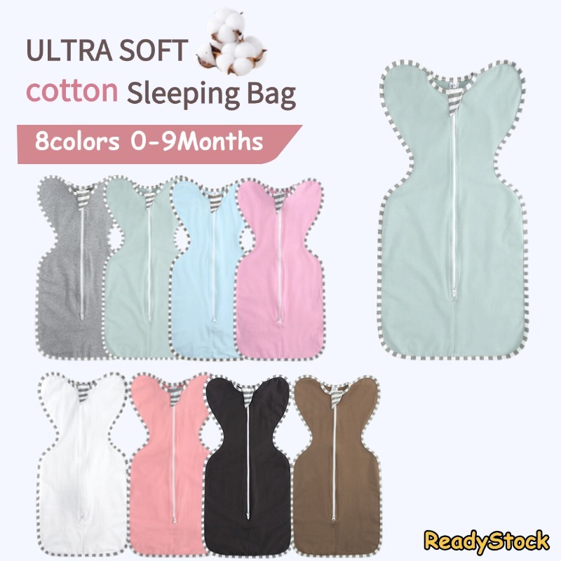 Baby ULTRA SOFT ถุงนอน Swaddle Zip Cotton Infant Girls Boys Leep Sack