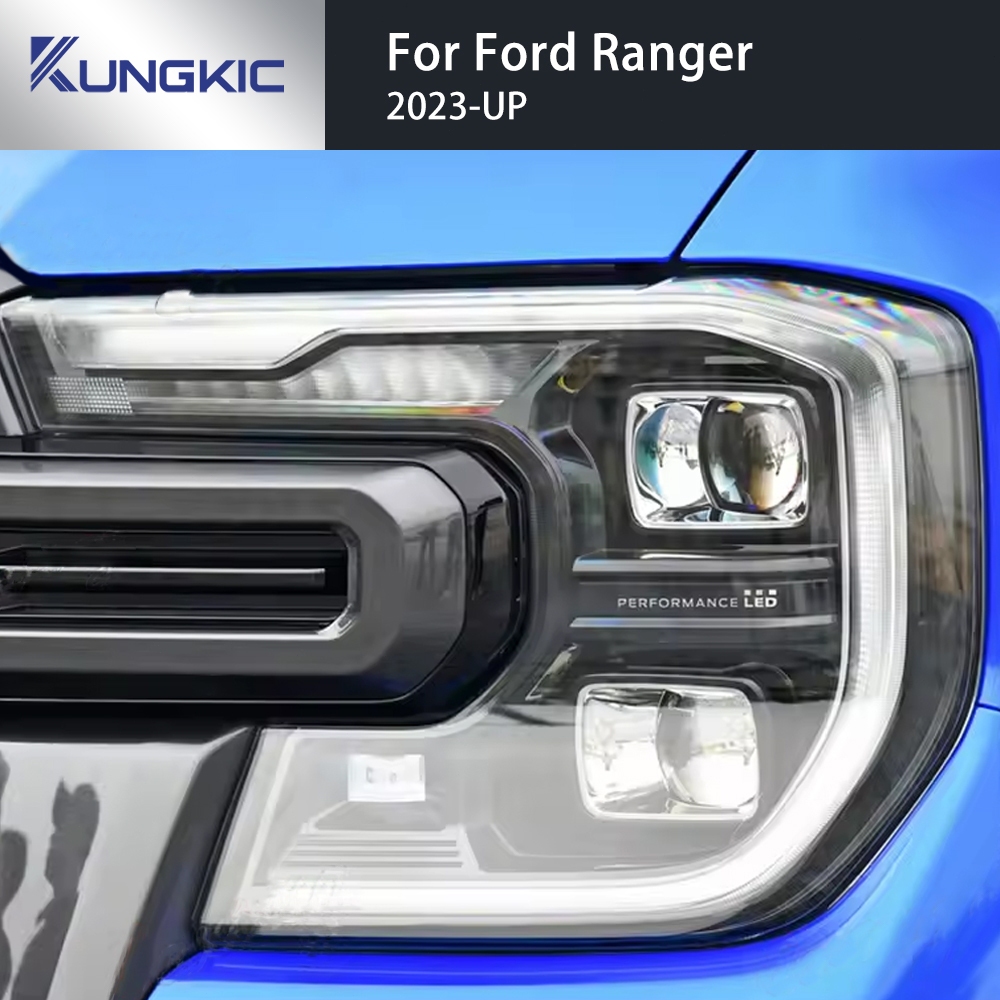 สําหรับ Ford Ranger 2023 2024 2025 ไฟหน้ารถป้องกันฟิล์มโปร่งใสควันสีดํา TPU สติกเกอร์ Accessorie