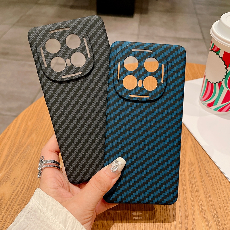 Ultra Thin PC Phone Case For iQOO 13 Double-Faced Carbon Fiber Pattern Plastic Back Cover