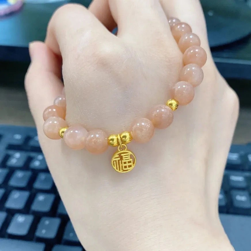 สร้อยข้อมือ จี้หินคริสตัล พอลิทรายธรรมชาติ คุณภาพสูง สวยงาม นําโชค สําหรับผู้หญิง