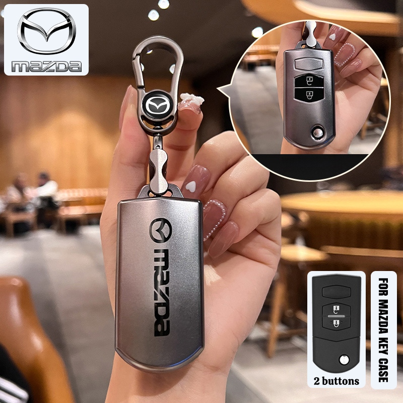 Mazda 2/3 ปุ่มฝาครอบกุญแจรถเหมาะสําหรับ Mazda 2/3/CX-3/CX5 TPU ฝาครอบพวงกุญแจรถ