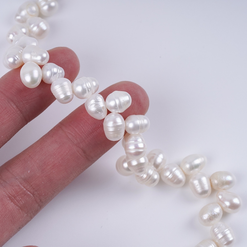 18ซม ยาว6-7มมหูข้าวสาลีมุกมุกน้ําจืดแท้ธรรมชาติ