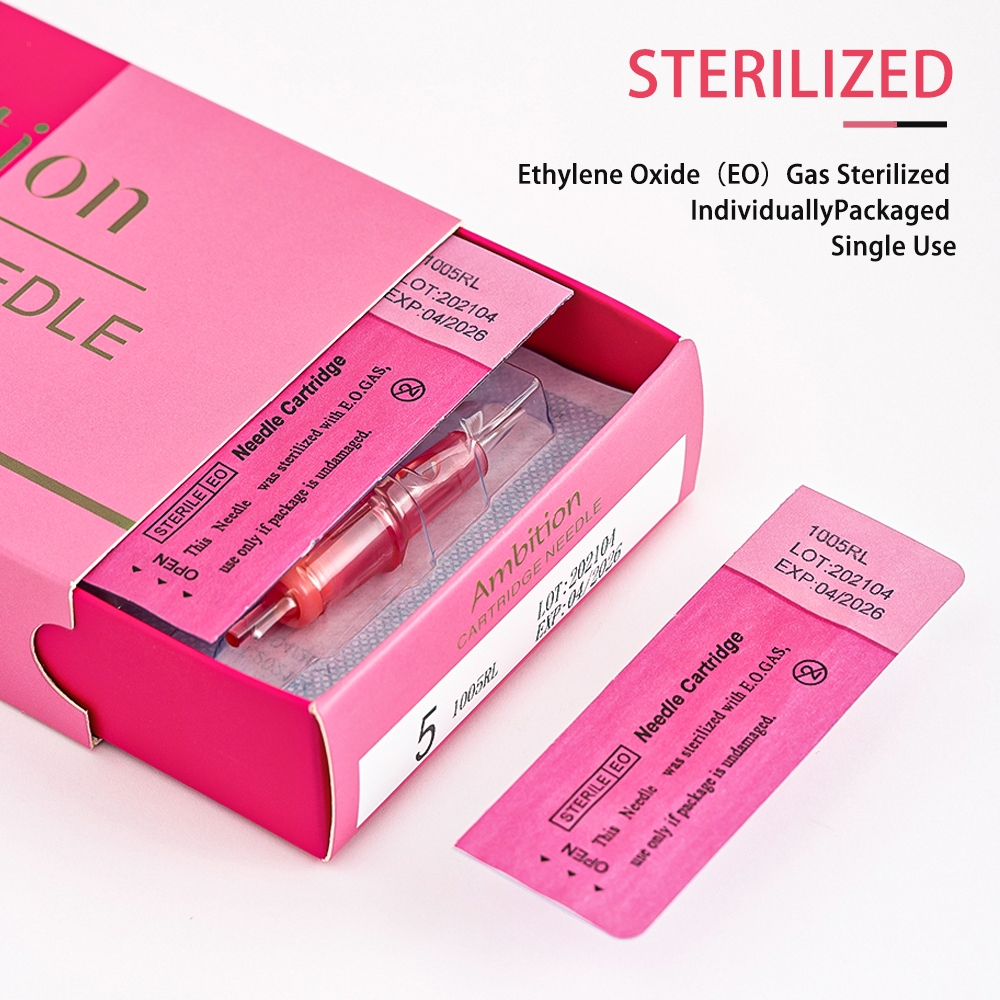 20 ชิ้น Ambition สีชมพู Tattoo ตลับหมึก PMU SMP RL F Tattoo Supply