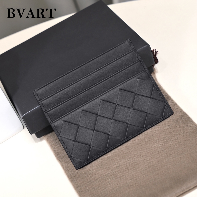 กระเป๋าใส่บัตรเครดิต หนังวัวแท้ แบบบางพิเศษ สีเขียวนกแก้ว สไตล์มินิมอล แฟชั่นสําหรับชาย และหญิง 2024