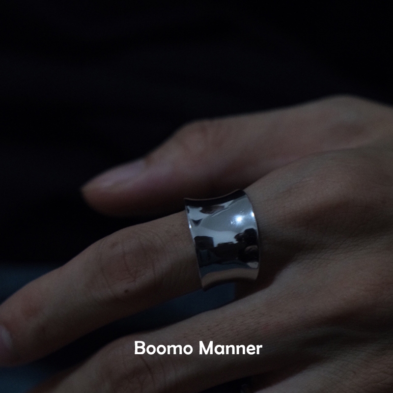 Boomo Manner - big Silver Vintage Adjustable men Rings unisex[1013]